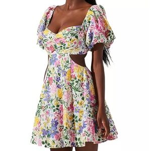 ASTR the Label Clarita Floral Print Cutout Dress | Size S